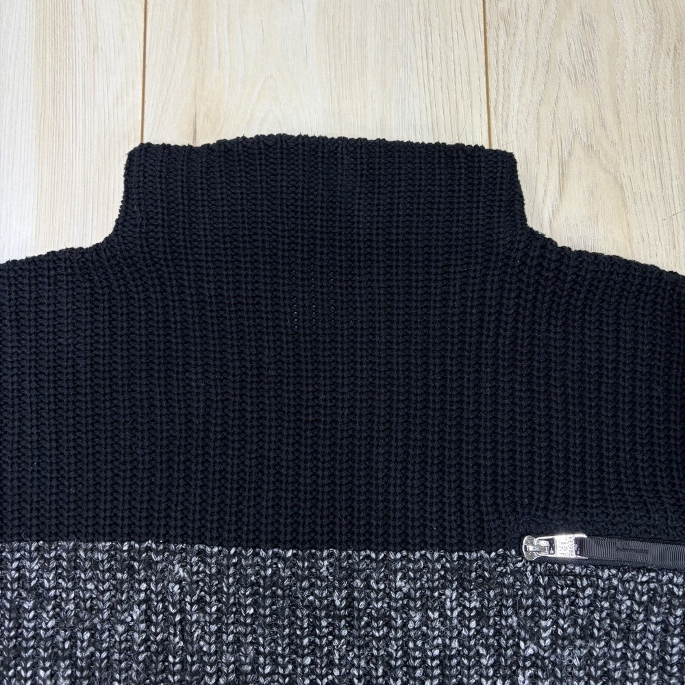 Varley Darwell Mock Neck Black Marled True Knit Mirage Wool Blend Sweater Zip XS - Picture 3 of 13